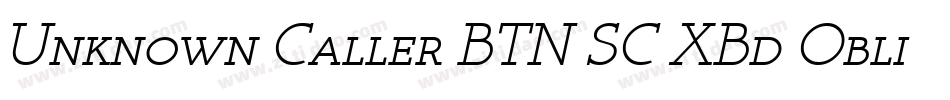 Unknown Caller BTN SC XBd Oblique字体转换